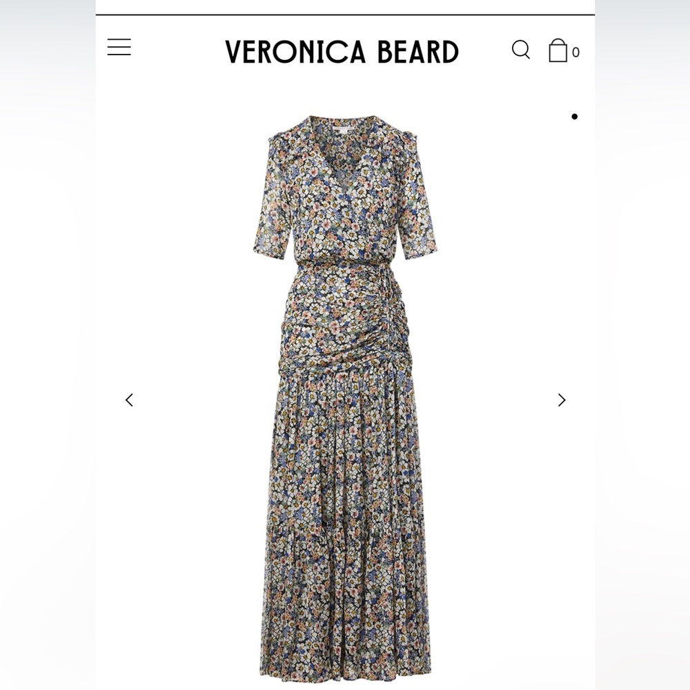 Veronica Beard Floral Maxi Dress in Blue and Cream - Picture 3 of 4